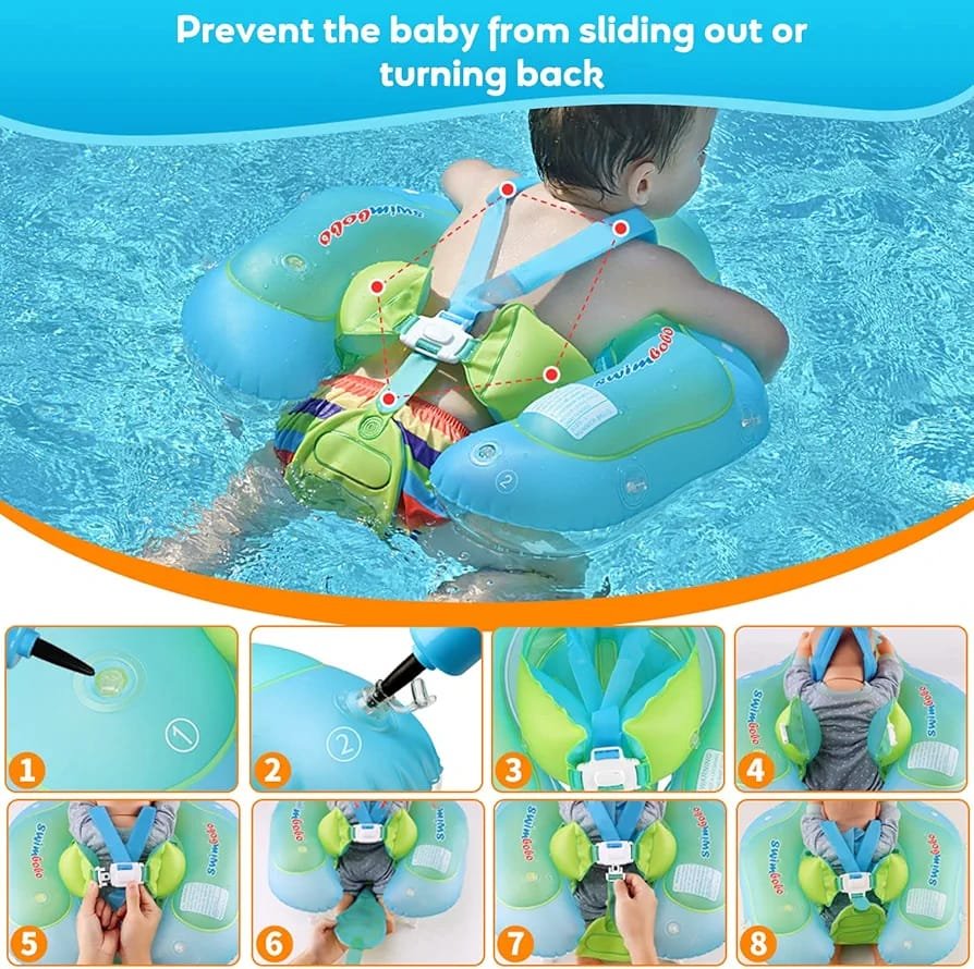 👶🌊 عوامة الأطفال مع مضلة – أمان وثبات في الماء 🛟