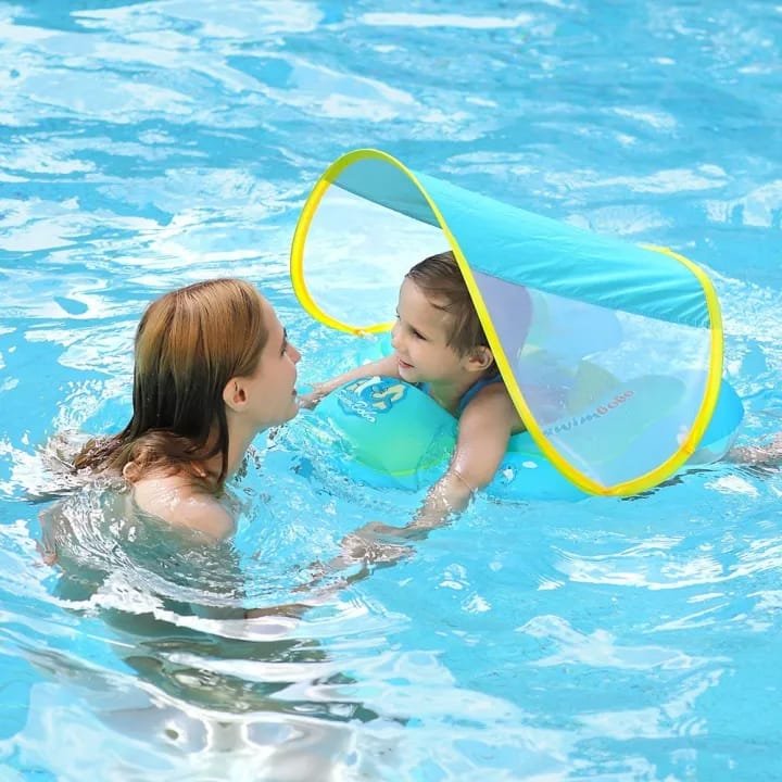 👶🌊 عوامة الأطفال مع مضلة – أمان وثبات في الماء 🛟